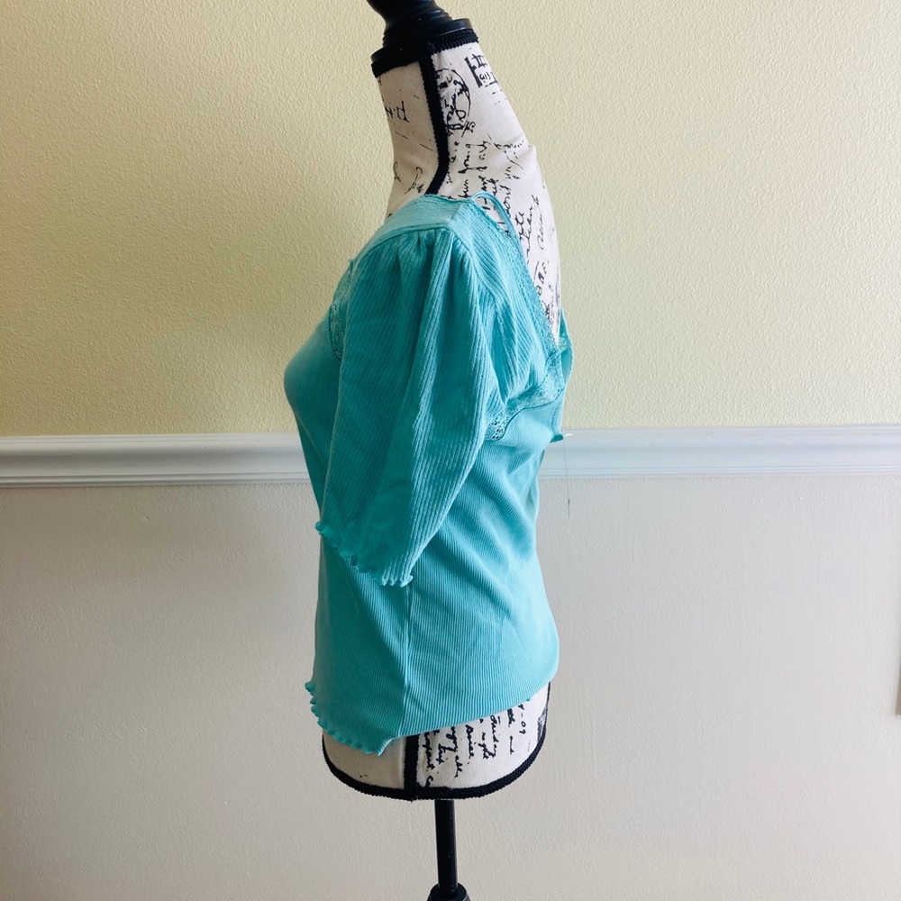 NWT FREE PEOPLE ROBINS EGG MARGAUX TOP BLOUSE - Picture 4 of 9